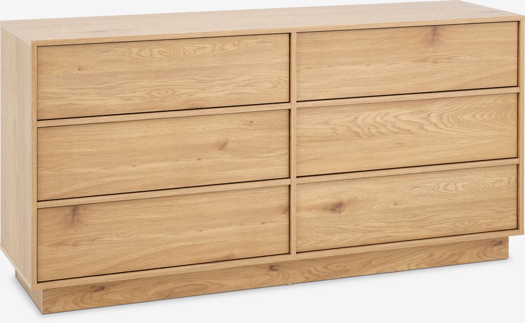 TRANUM TRANUM Komoda s 3 zásuvkami, 3 zásuvky, teplá dubová farba