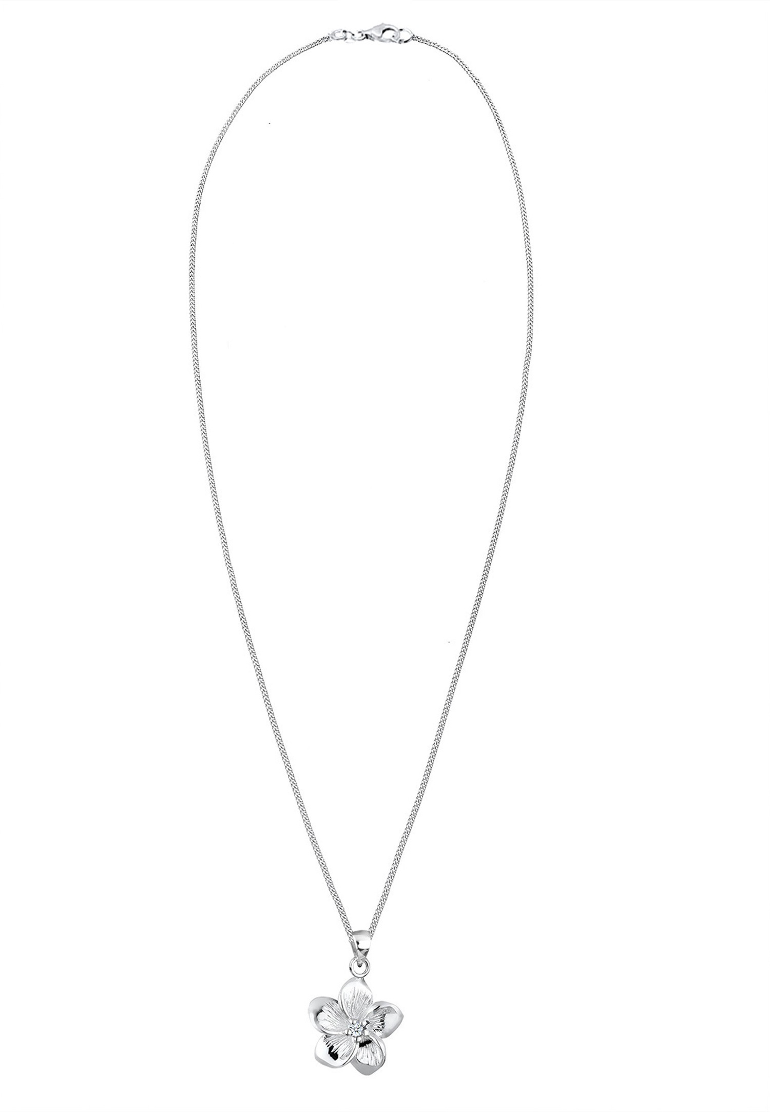 Elli DIAMONDS Femmes Fleur de Frangipanier avec Diamant (0.03 ct ) en Argent Sterling 925
