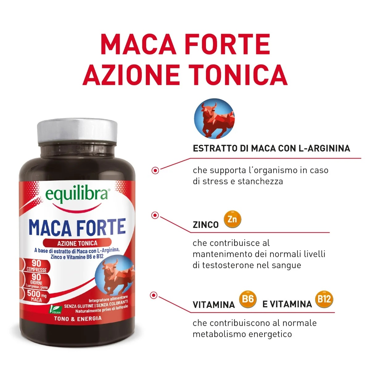 EQUILIBRA Equilibra Maca Forte 90 comprimés combat la fatigue