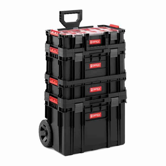Werkzeugkasten-Set – Qbrick-System – 100 Flex Bin – 6-in-1 – Auf Rollen – Schwarz