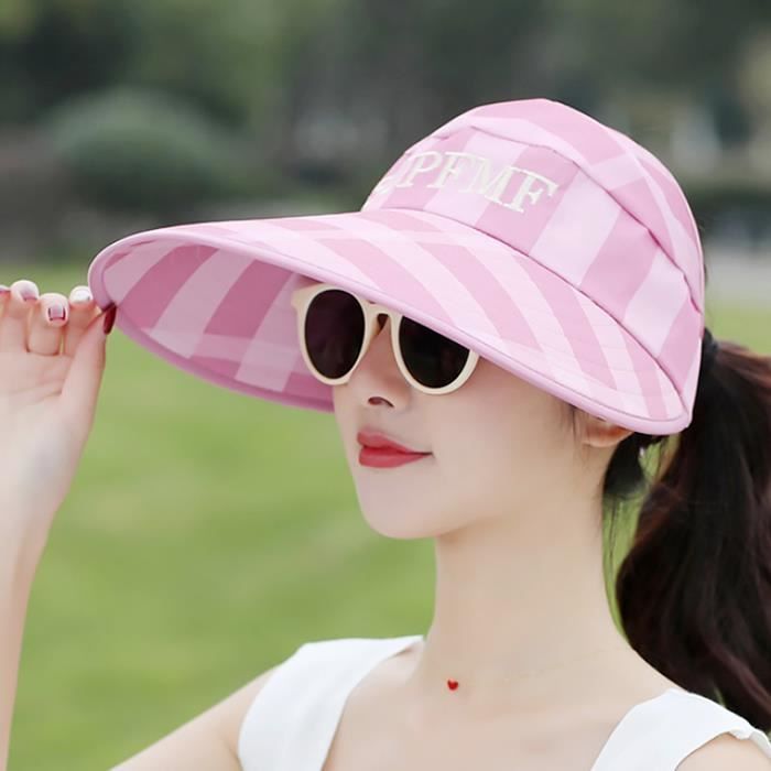 Sombrero FUNMOON para niñas - Protección solar - Lona - Morado - Ajustable - Primavera/Verano
