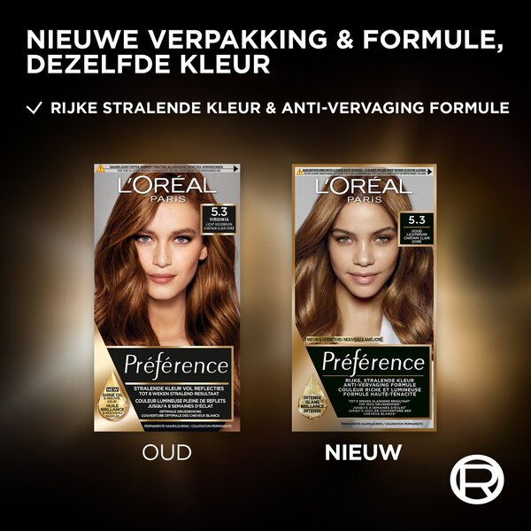 L'Oréal Paris Préférence 5.3 Gold Hellbraun Permanente Haarfarbe<br>
