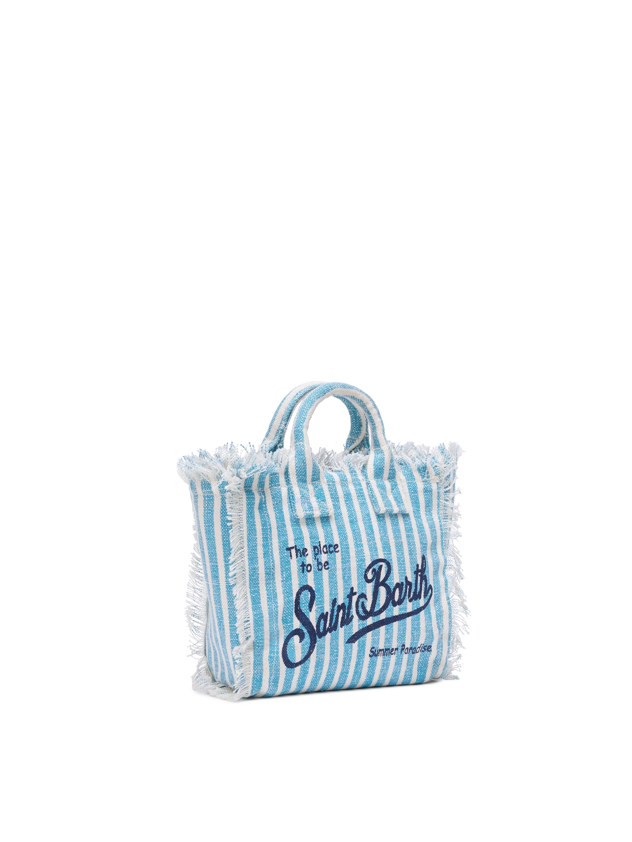 Mini linnen toilettasje met streepjesprint