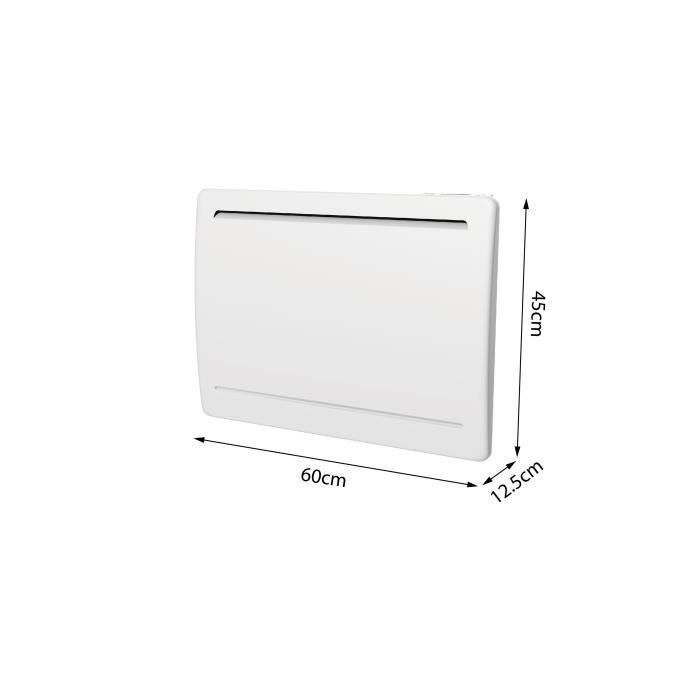 Radiador eléctrico fijo de inercia seca cerámica OCEANIC Rubis de 1000 W - Diseño curvo - Blanco - NF