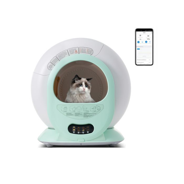 SogesHome 65L Self-Cleaning Cat Litter Box, Adaptive for Cats, Toilet House, Eliminates Odors, App Controlled, Child Safe