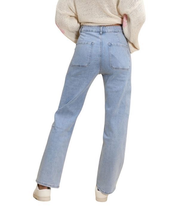 Jean Femme - G-SMACK - Wide Leg - Taille Haute - Confort - Grande Taille - Bleu