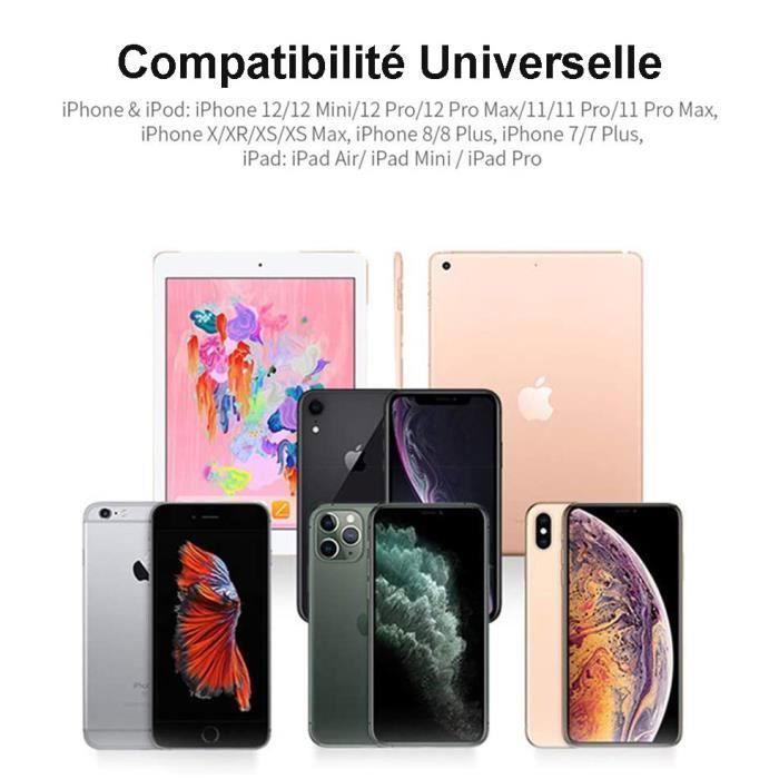 Tikawi Chargeur Rapide 25W Blanc + Câble pour iPhone 14-14 Plus-14 Pro-14 Pro Max-13-Mini-13 Pro-13 Pro Max-12-12 Pro-11-X-XS-XR-SE
