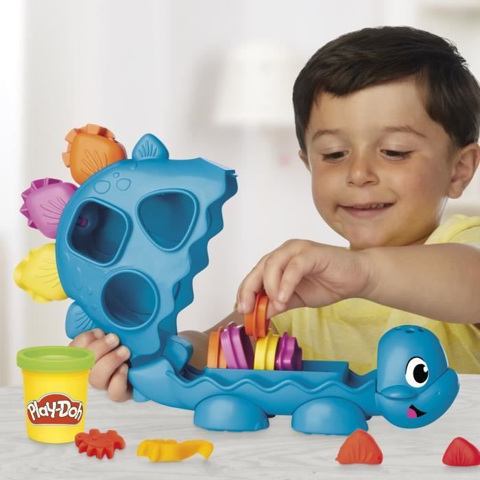 Play-Doh Starters Dino des formes et couleurs, loisirs créatifs de pâte à modeler pour enfants, Classique, dès 3 ans