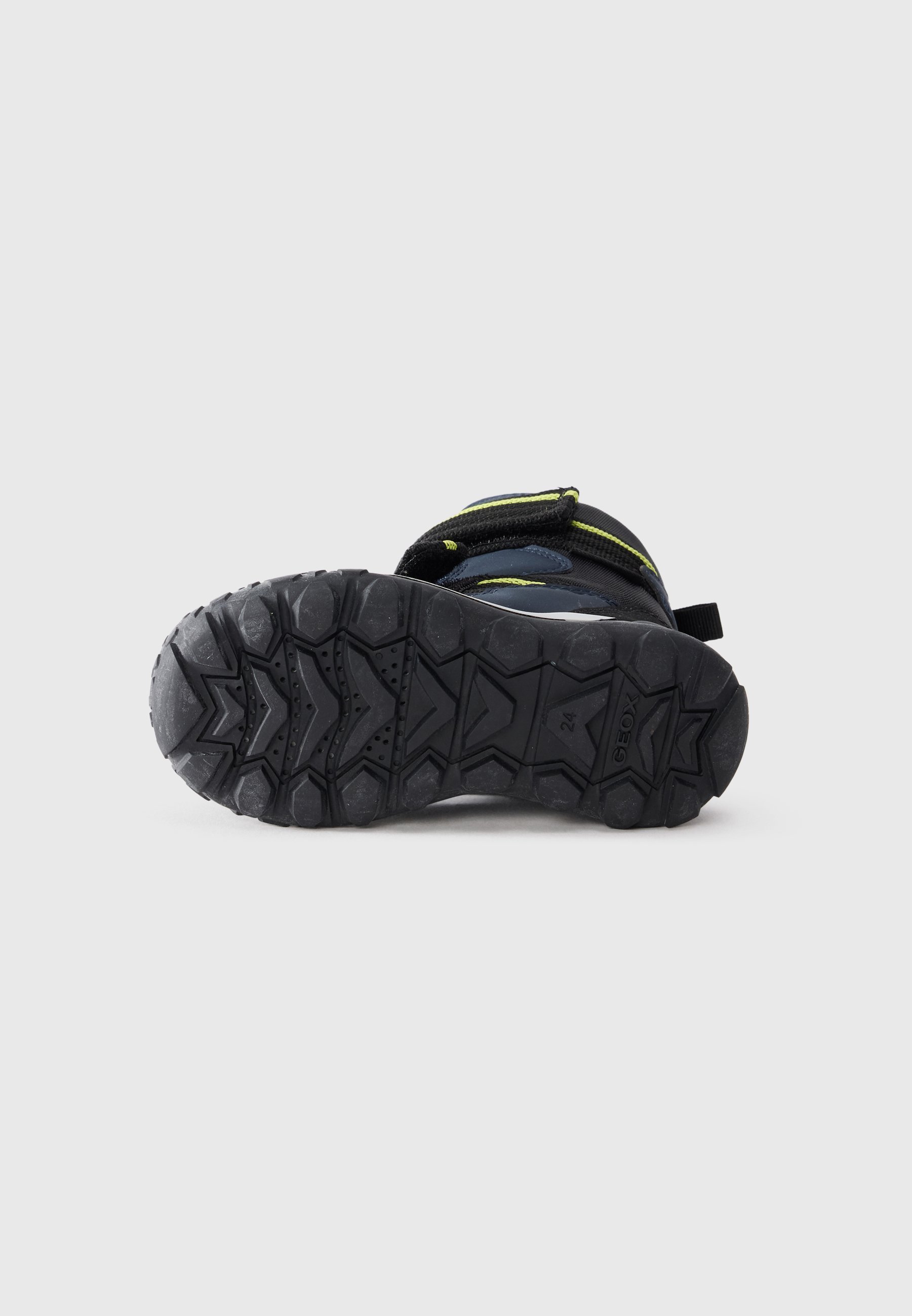 Geox TREKKYUP - Stivali invernali - blu navy/verde lime