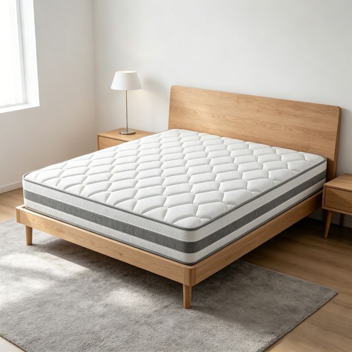 Matelas 140x190 cm à mémoire de 25cm de hauteur mémoire de forme, indépendance du couchage - YubNct