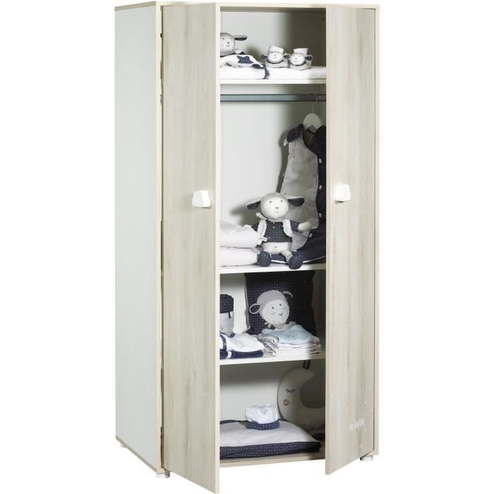 Set completo per cameretta neonato - culla 120x60, fasciatoio e armadio - BABY PRICE - SMILE - Frassino e faggio