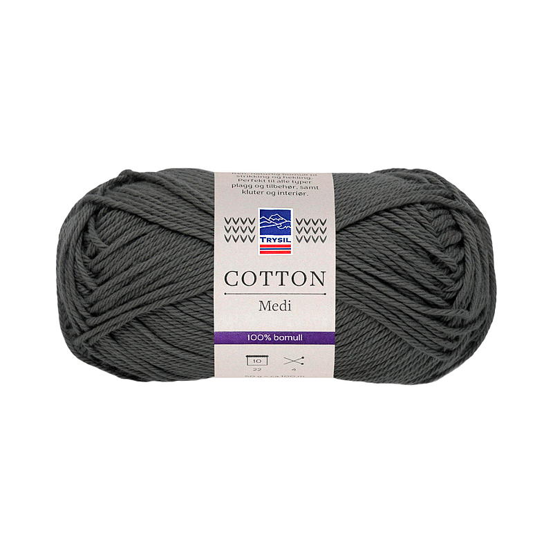 Trysil Cotton Medi garn bomull 100% bomull, mørkegrå