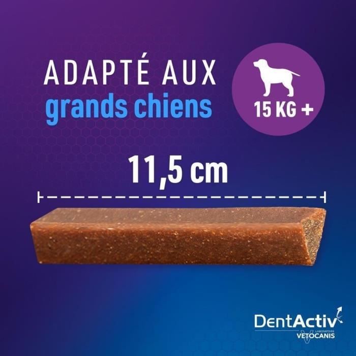 DentActiv - 7 Sticks - VETOCANIS - 7 Beef Oral Hygiene Sticks for Dogs 15kg+