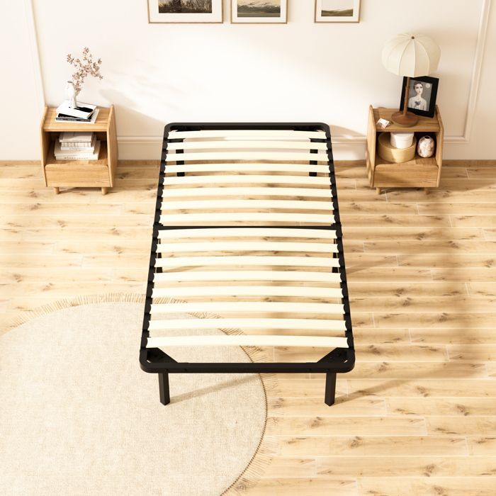 TUNCCO Sommier 90x190cm, avec 6 Pieds,  Sommiers à Lattes pour AdulteEspace de Rangement de 29 cm