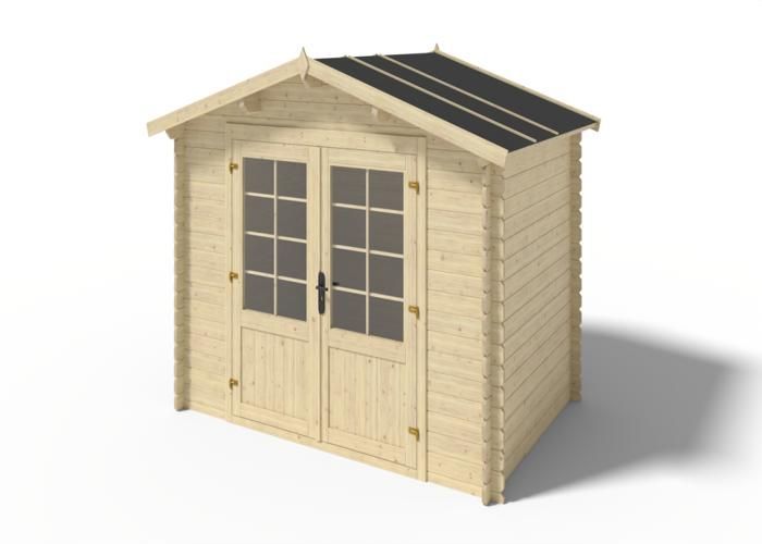 Casetta da giardino in legno - 6 m² - 3x2 m - spessore 28 mm - Colore: naturale - DOM420
