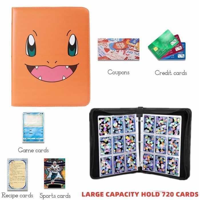 Classeur Carte pour Cartes à Collectionner KENLUMO - Cahier Range Classeur Carte 720 Cartes - Orange