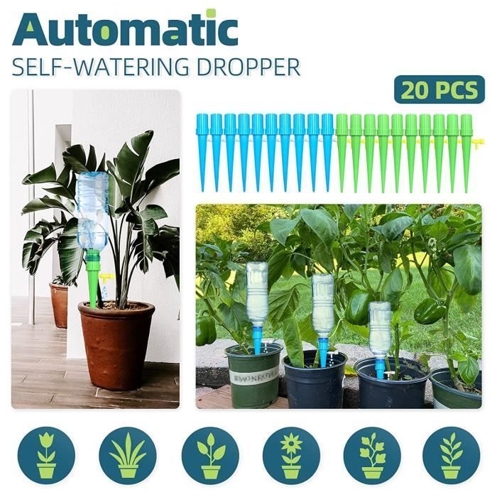 Kit de riego por goteo - 20 botellas - Ajustable - Automático - Duradero