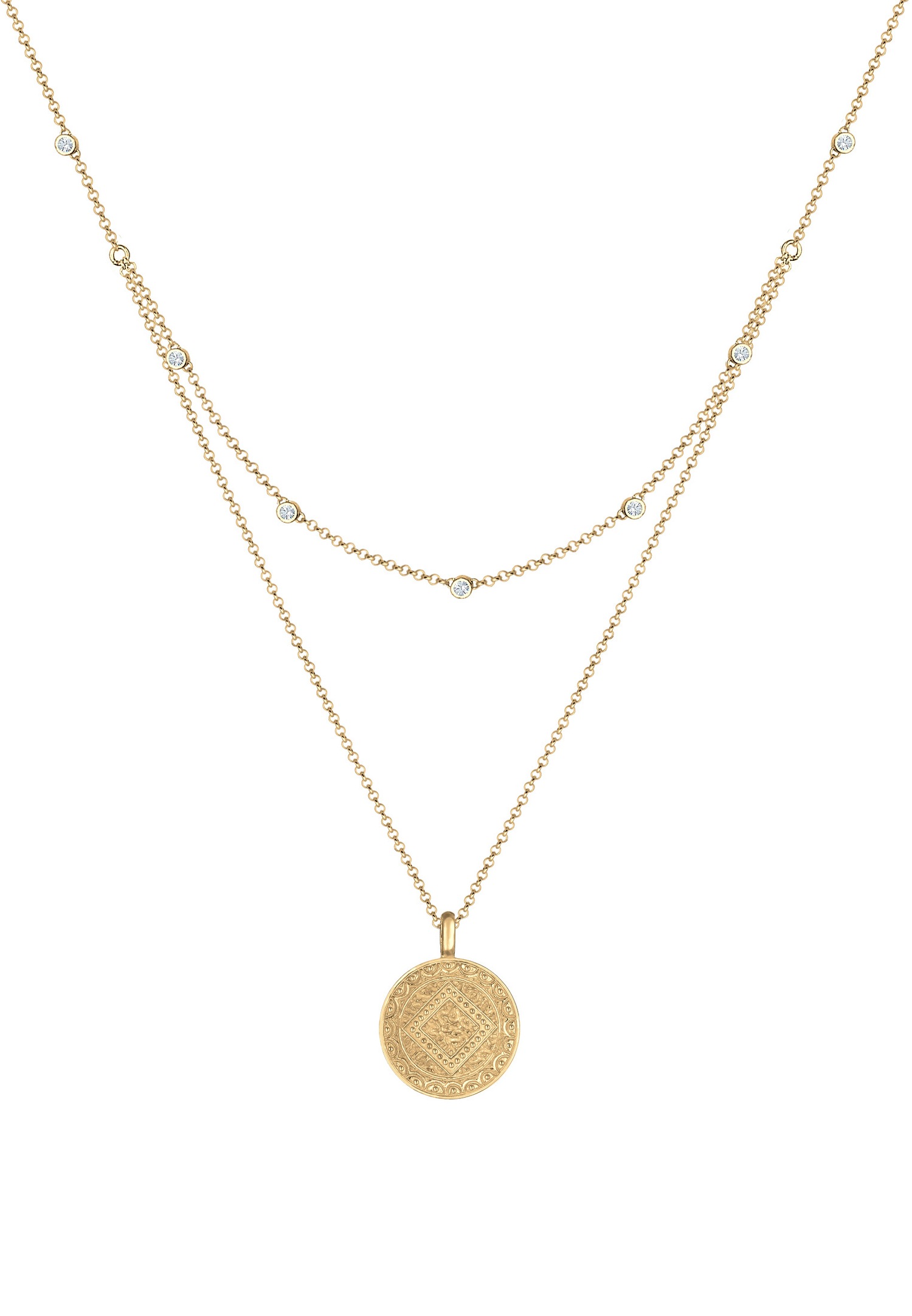 Elli Femmes Couches Look Monnaie plaquette Vintage avec cristaux en argent sterling 925