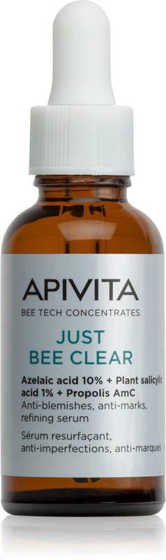 Sérum Apivita Just Bee Clear para pele oleosa e problemática.