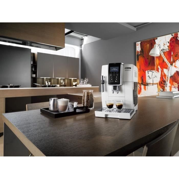 Machine expresso broyeur - De'Longhi  - Dinamica - ECAM350.35.W - 6 recettes - Blanc