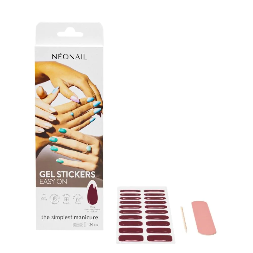 Neonail Gel Stickers Easy On Naklejki hybrydowe M05 20szt