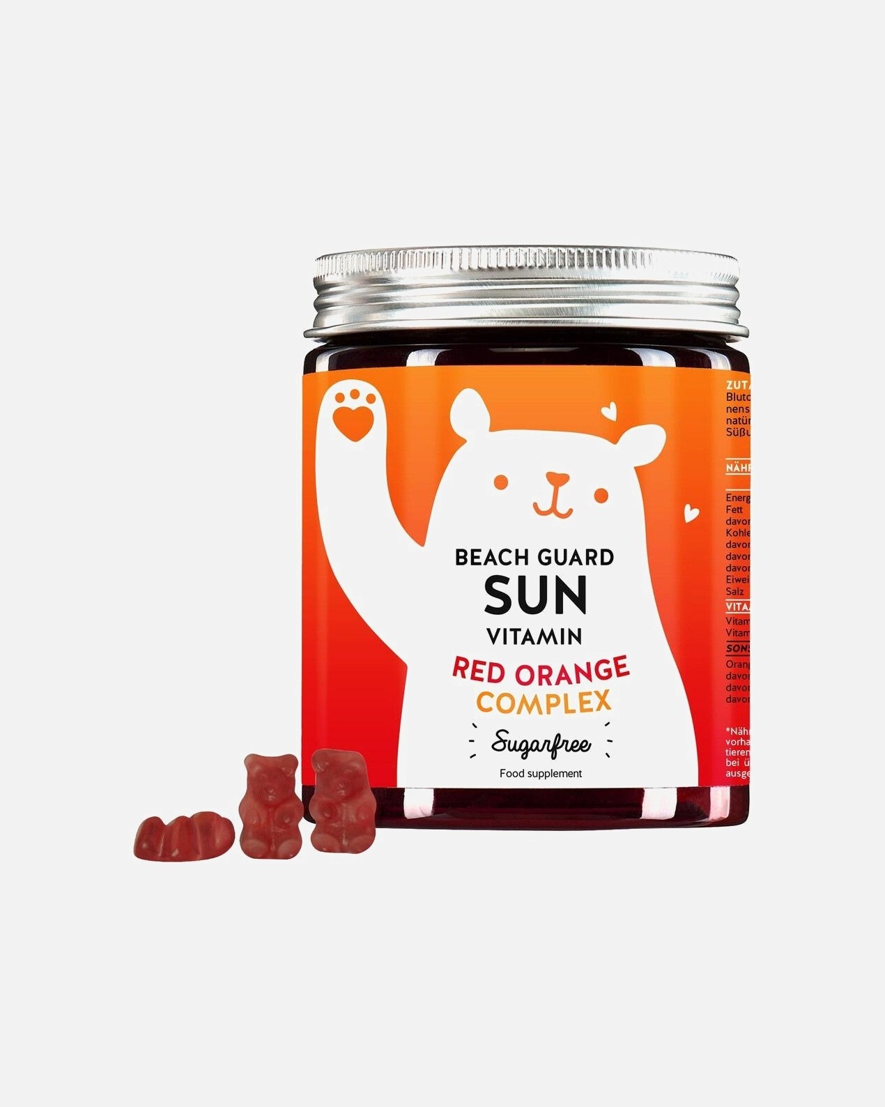 Prehransko dopolnilo Bears With Benefits Beach Guard z vitamini za sončenje in kompleksom rdeče pomaranče™ // 60 kosov - 150 g
