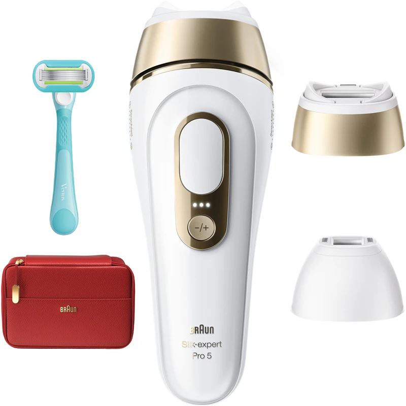 Braun IPL Silk·expert Pro 5 PL5221: aparelho inteligente de depilação a laser para corpo, rosto, virilha e axilas.