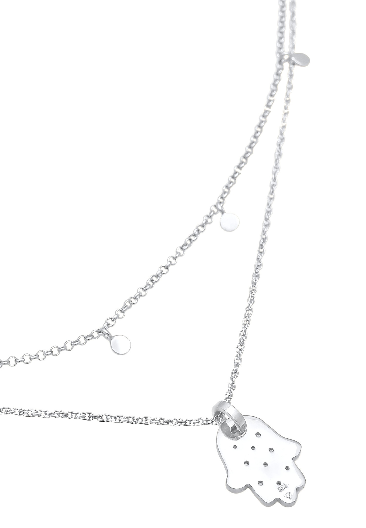 Elli Pendentif de main Hamsa pour femme avec cristaux de zirconium en argent sterling 925
