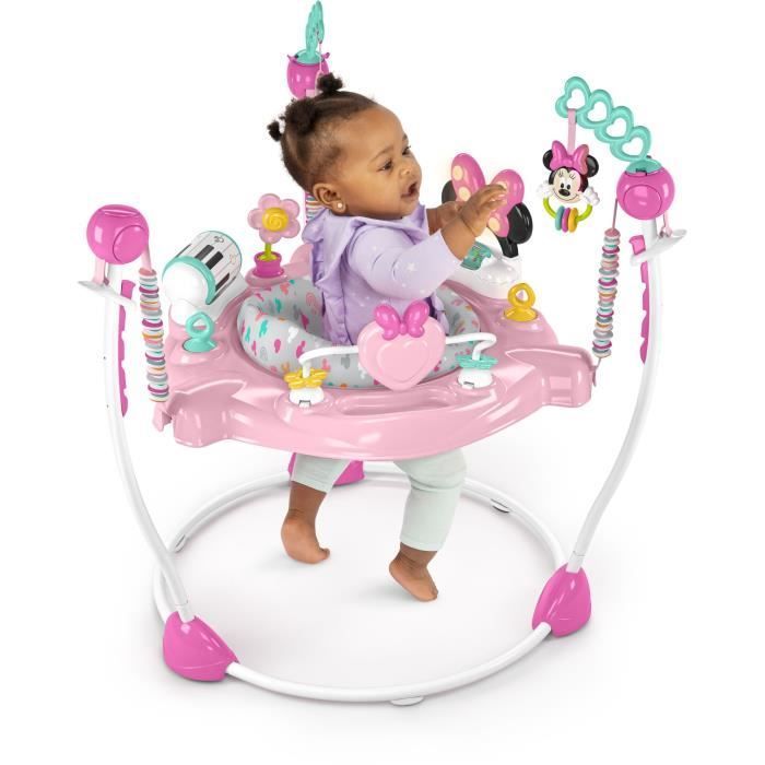 DISNEY BABY - MINNIE - Multi-toy baby activity center, convertible bouncy seat, 360° swivel, baby gift