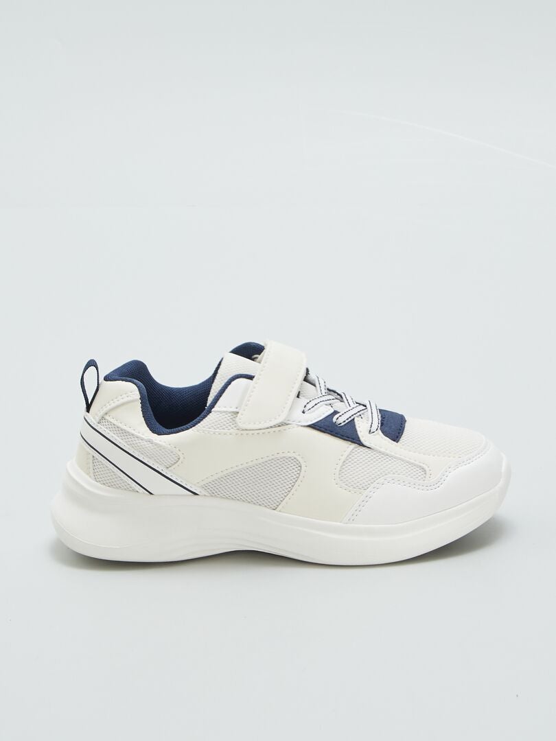 Sneakers in hardloopstijl met dikke zolen - WIT
