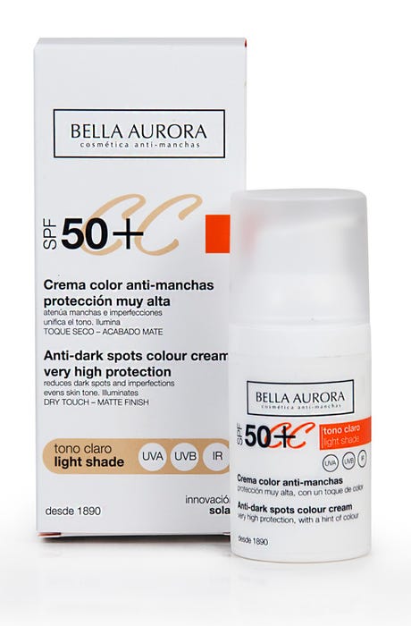 Färgkräm mot fläckar SPF 50