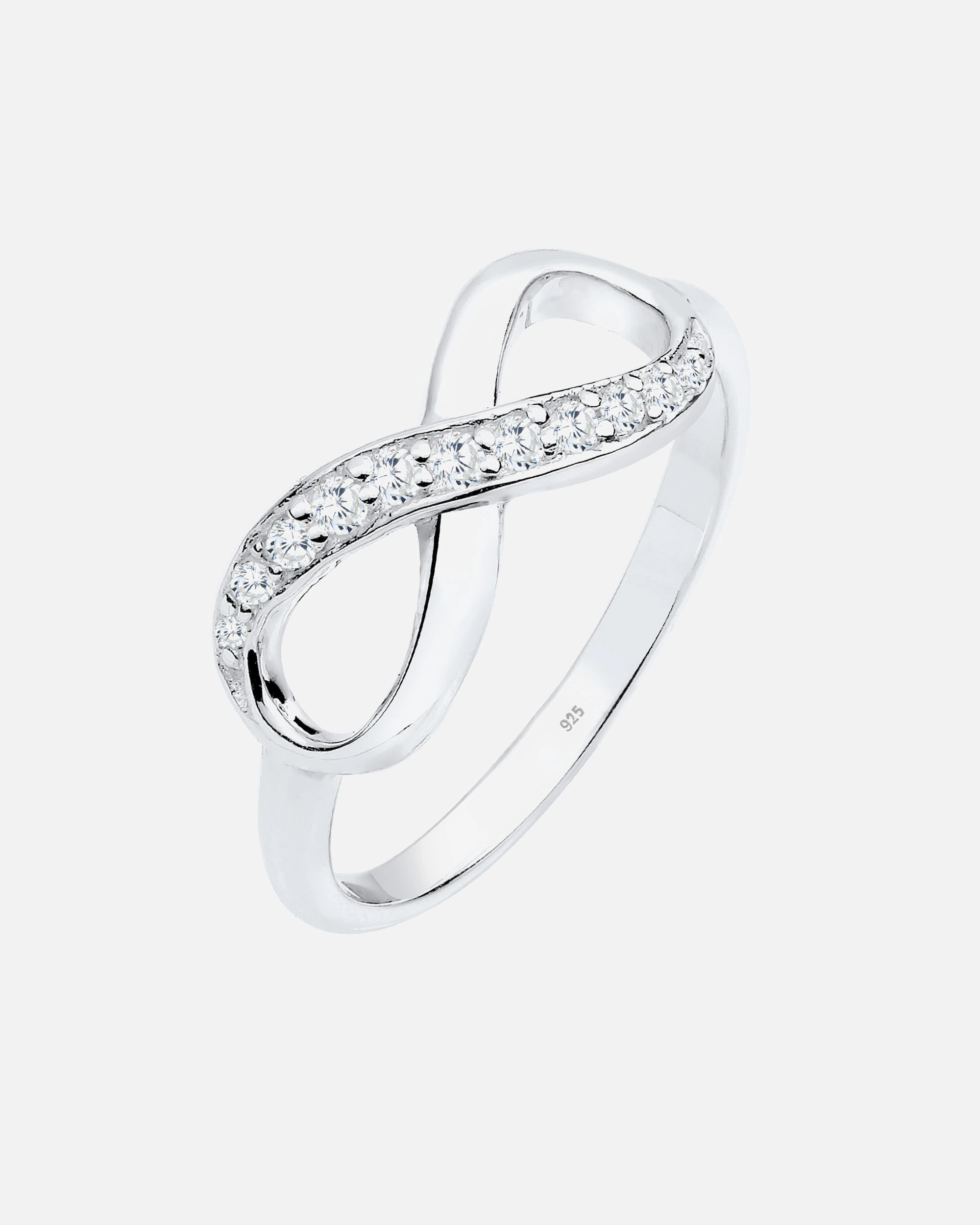 Elli Femmes Symbole Infinité Tendance Éternité avec Cristaux de Zirconium en Argent Sterling 925