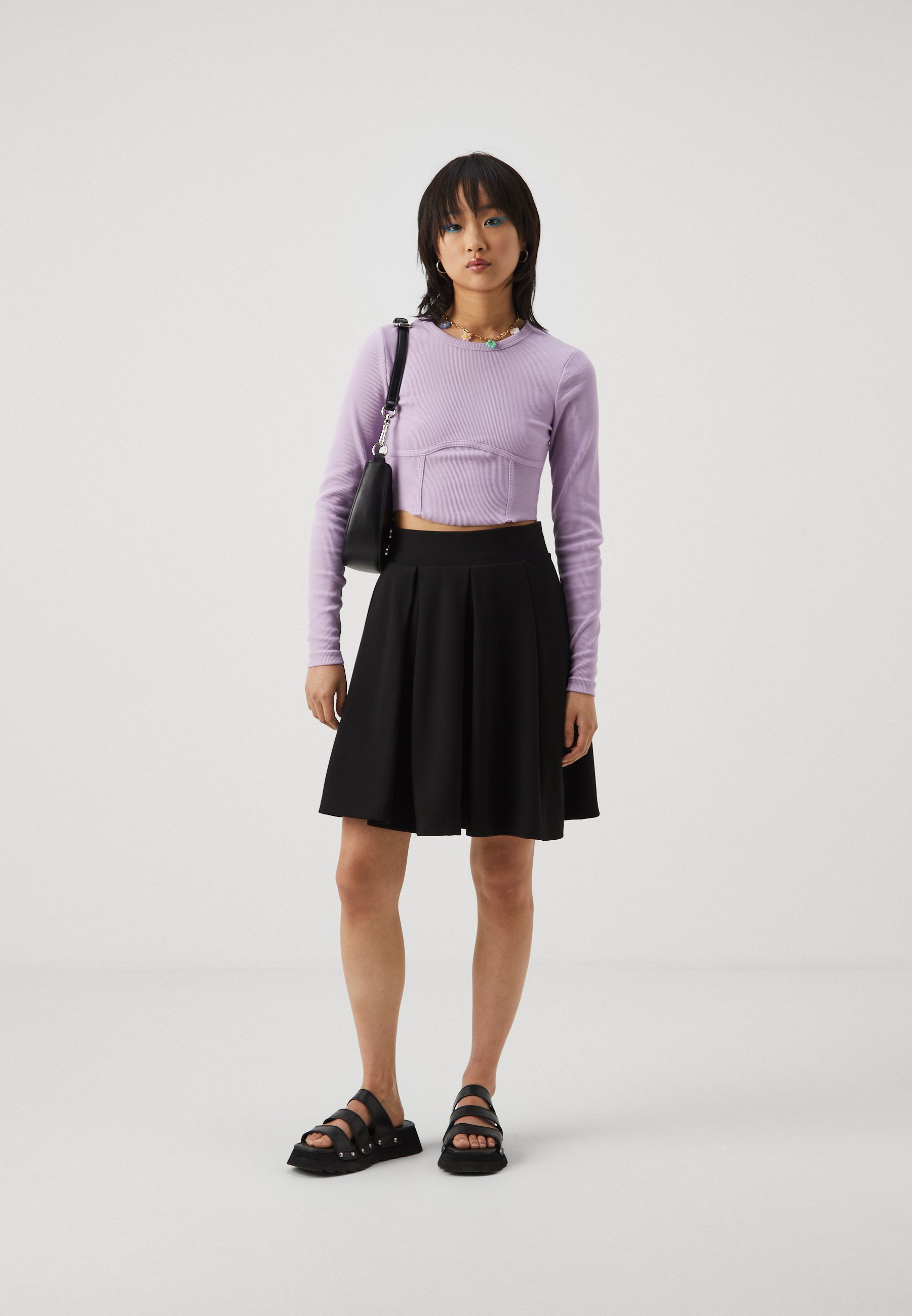 Anna Field Petite geplooide rok - zwart
