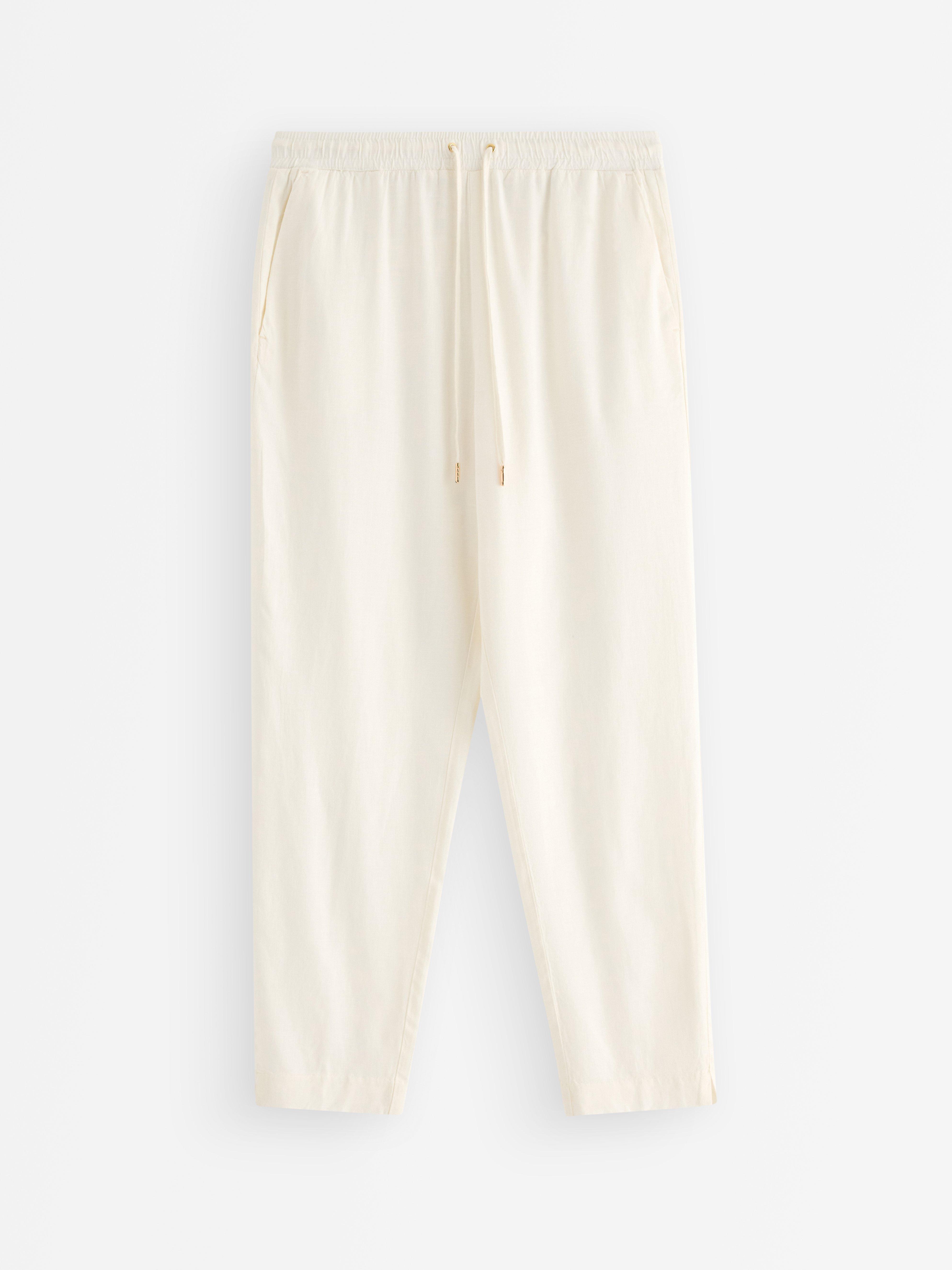 AVA croppade tapered byxor i linneblandning Off White