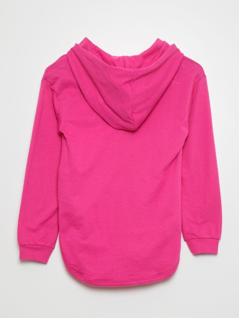 Camiseta estampada con capucha - ROSA