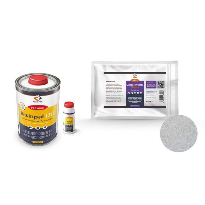 Complete GRP kit: 1 kg of Resinpal polyester resin