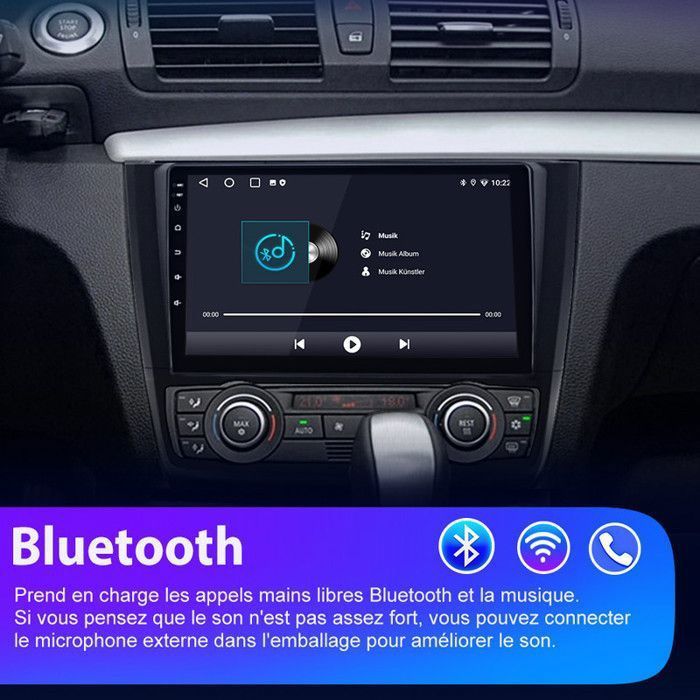 Autorradio AWESAFE Android 13 de 2 GB + 32 GB para BMW Serie 1 E81 E82 E87 E88 (2004-2011) con pantalla táctil de 9