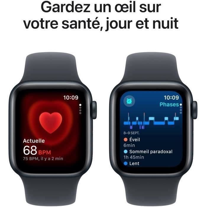 Apple Watch SE GPS - 40mm - Boîtier Midnight Aluminium - Bracelet Midnight Sport Band - M/L (2024) - Reconditionné - Excellent état