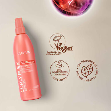 „Kativa Curly Plex Next Day Curl Refresher“ purškiklis, paryškinantis garbanas, apsaugantis nuo šiaušimosi, 225 ml