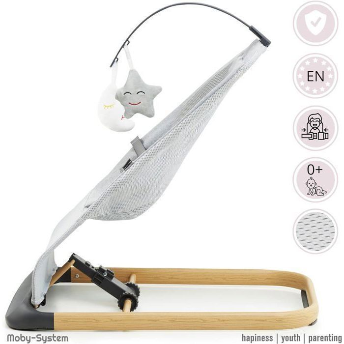 LILY MOBY SYSTEM Cadeira de balanço 2 em 1 para bebês com 3 posições