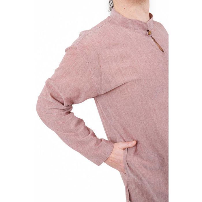 Fantazia - Camisa de hombre - Camisa de cuello mandarín Tanshu para hombre