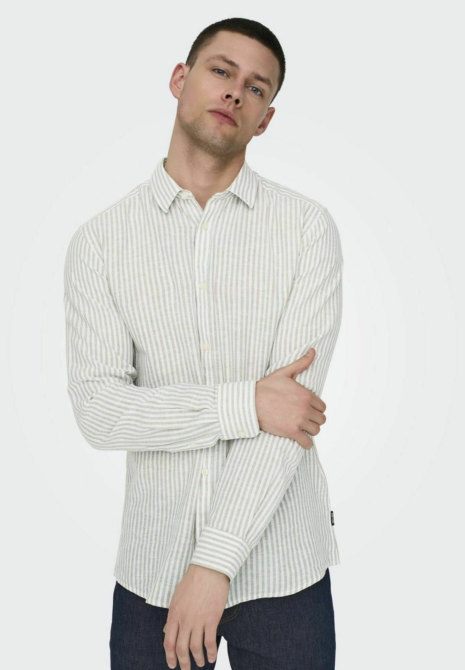 Chemise à rayures Only & Sons ONSCAIDEN - Chinchilla