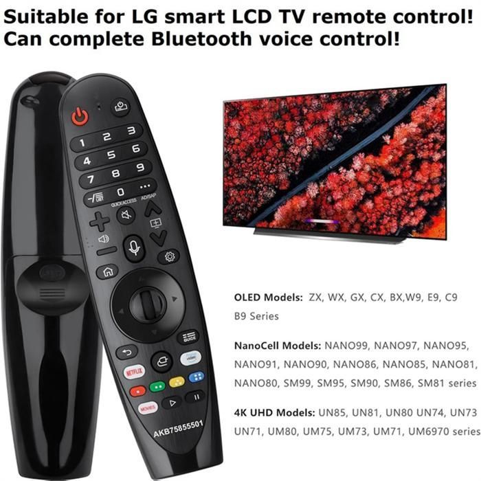 TéLéCommande Voice Magic pour LG AN-MR20GA AN-MR19BA Smart TV 2017-2020 LED OLED UHD LCD QNED NanoCell 4K 8K