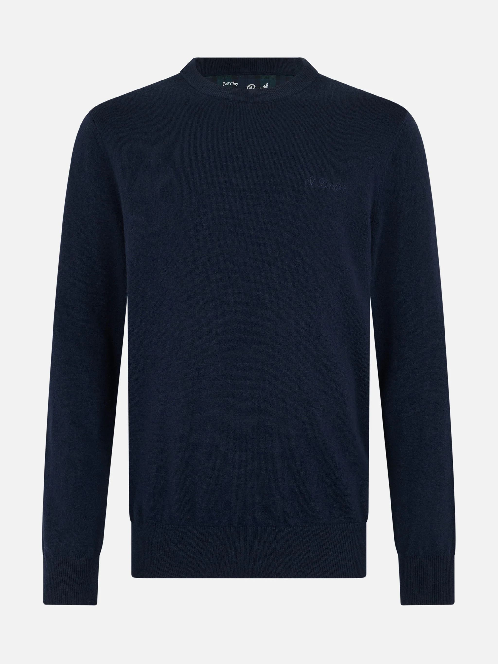 Regent herentrui met ronde hals, marineblauw, van kasjmierblend