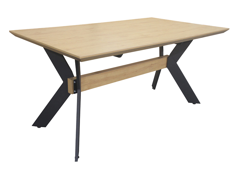 Stół rozkładany Avelino 160-220x90 w kolorze naturalnego drewna z czarnymi nogami