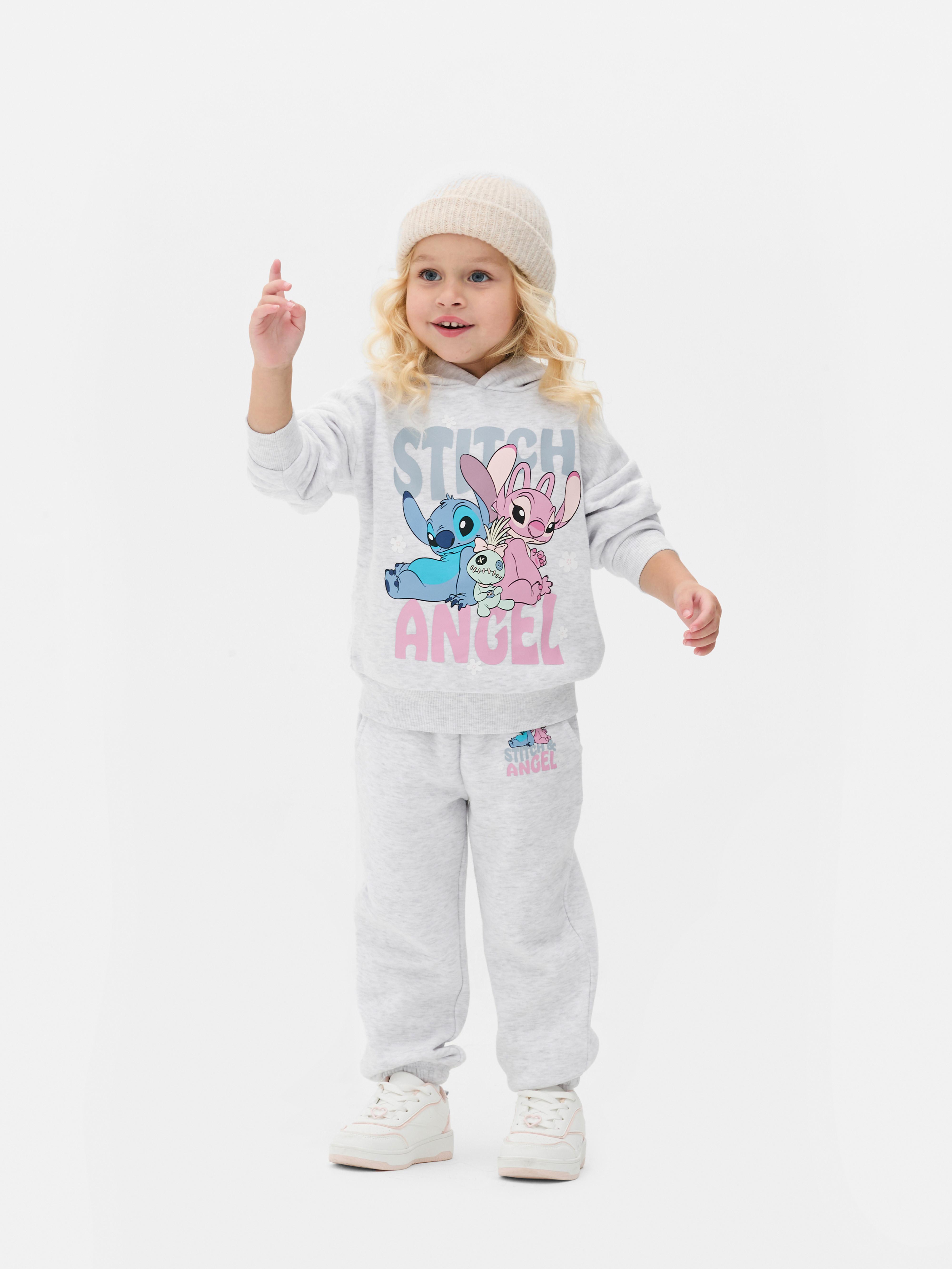 Disney Stitch Print kapucnis pulóver ejtett vállal és bordázott mandzsettával