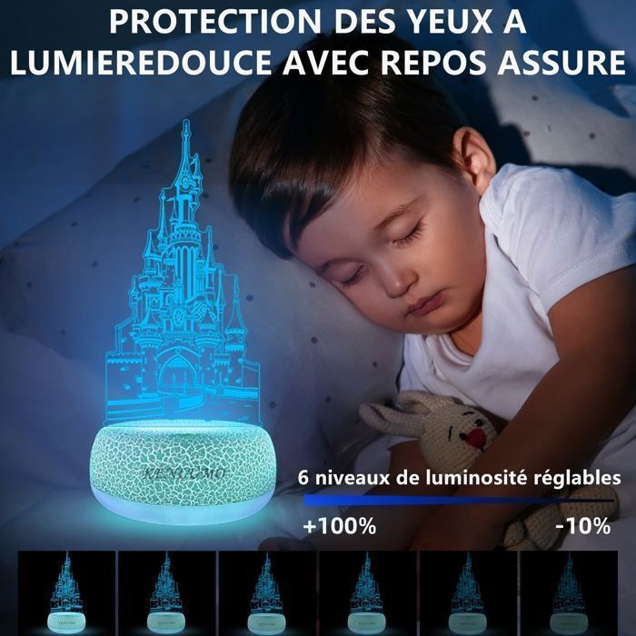 KENLUMO Stitch Lampe château Noël Enfant Cadeau Lampe de chevet LED télécommande Touchez pour changer decouleur decoration chambre