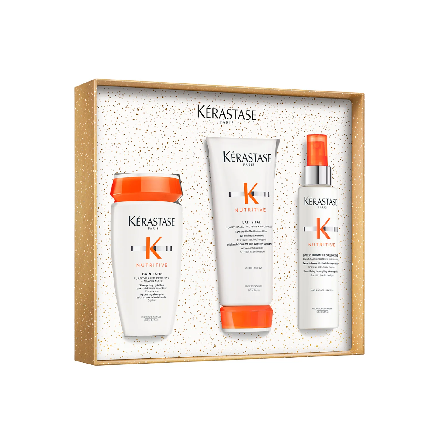 Nutritive Cofanetto Nutritive Holidays 2025 - Cofanetti per Capelli, Shampoo Nutriente, Balsamo Nutriente Capelli, Spray Termo Protettivo