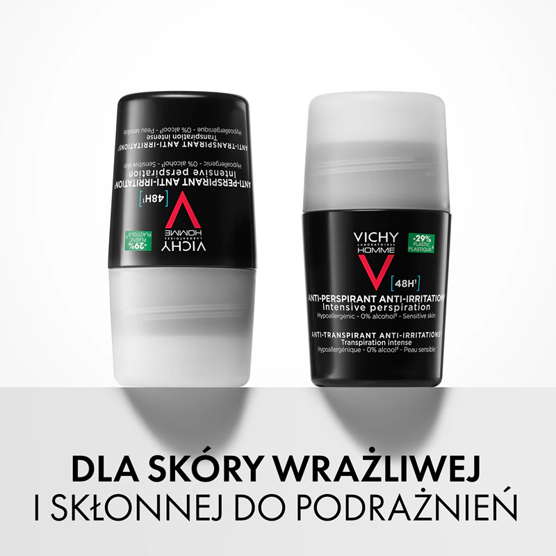Vichy Homme dezodorant roll-on proti poteniu, neparfumovaný