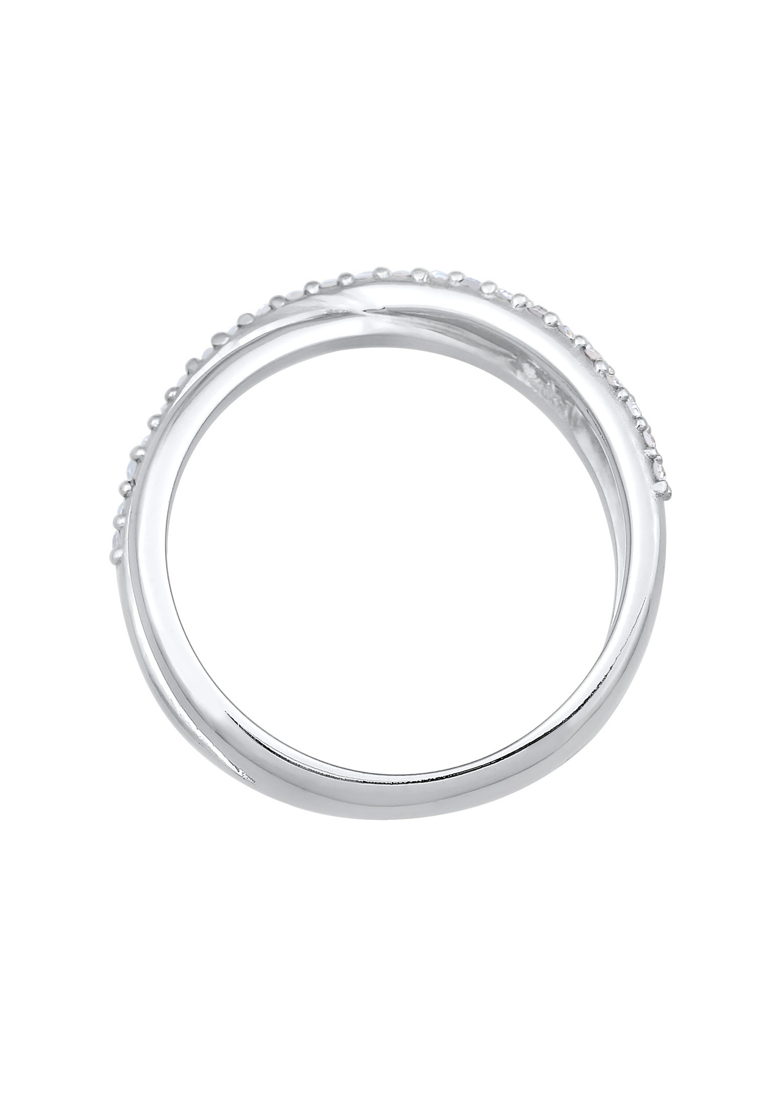 Elli Femmes enroulement en forme de X étincelant avec cristaux en argent sterling 925